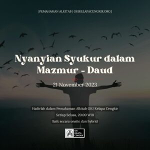 Materi PA 21 November 2023 – Nyanyian Syukur dalam Mazmur (Daud)
