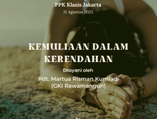 Selamat melaksanakan ibadah minggu di GKI Kelapa Cengkir. Untuk membantu Anda, berikut Liturgi Minggu 31 Agustus 2025