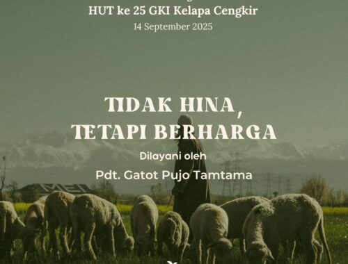 Selamat melaksanakan ibadah minggu di GKI Kelapa Cengkir. Untuk membantu Anda, berikut Liturgi Minggu 14 September 2025